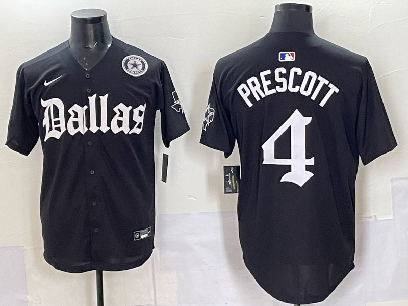Men 2025 Nike Dallas Cowboys #4 Prescott Black 5th generation Joint Name Limited NFL Jersey 015->dallas cowboys->NFL Jersey